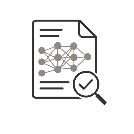 Research paper with an AI architecture diagram and analysis mark.